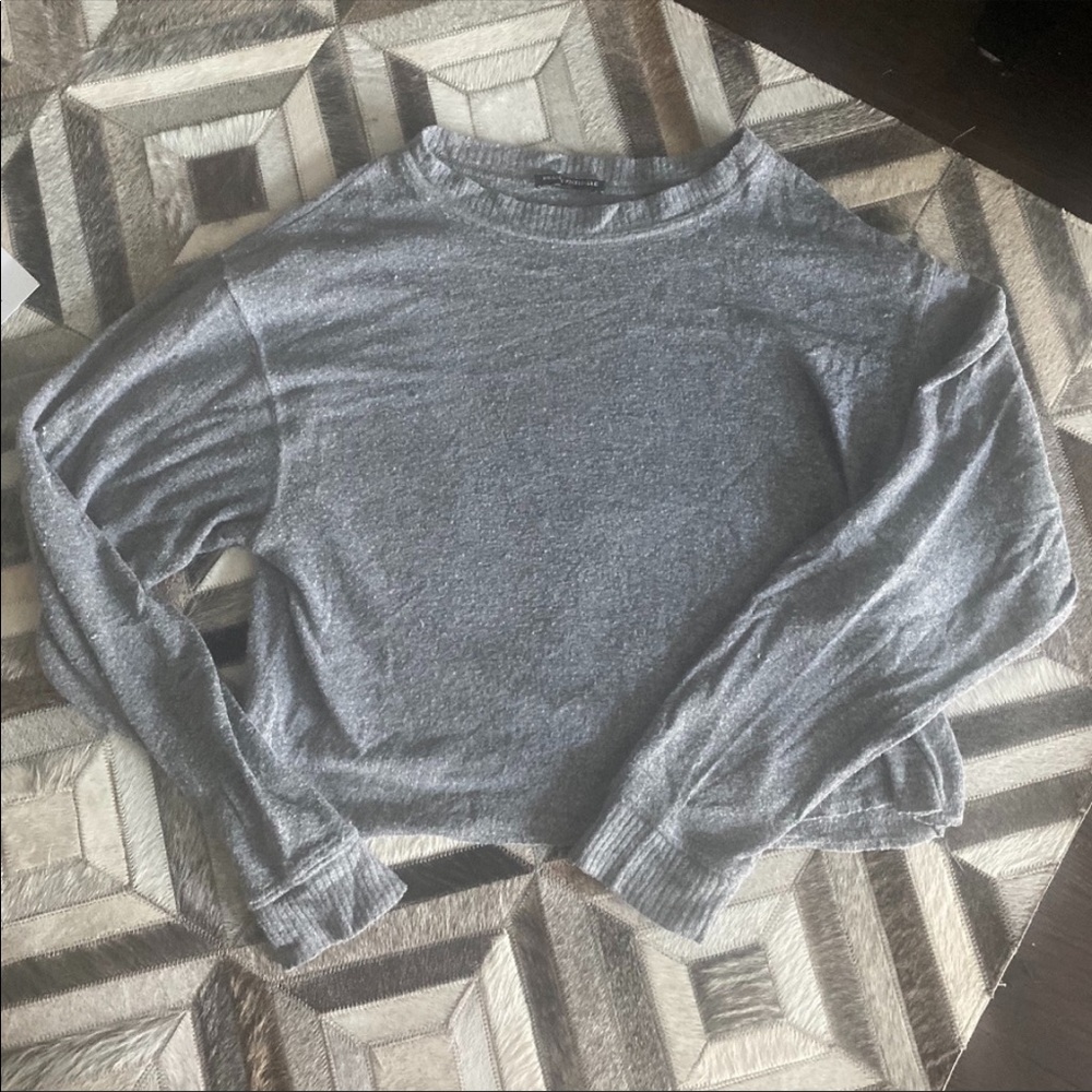 BRANDY MELVILLE Grey Long Sleeve Sweater Shirt OS